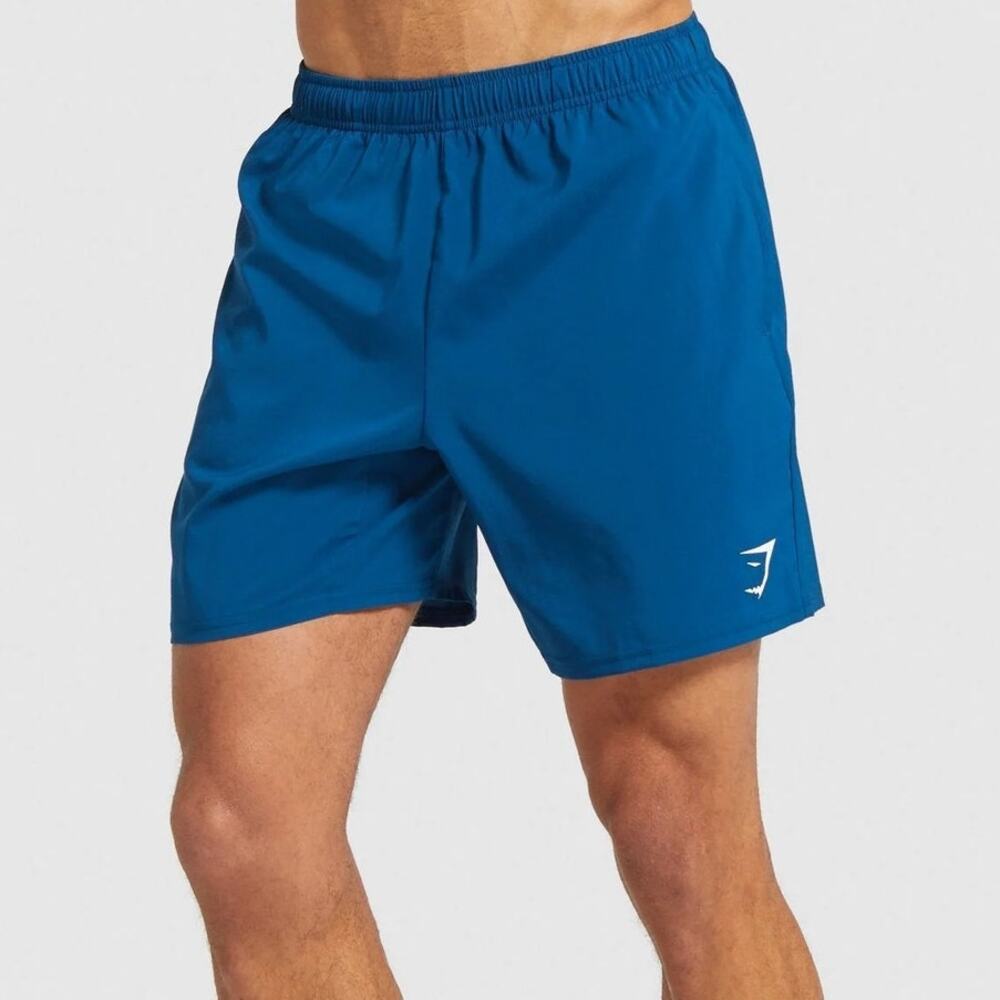 Gymshark Petrol Blue Arrival 7" Athletic Zip Pocket Gym Shorts Men Size Medium